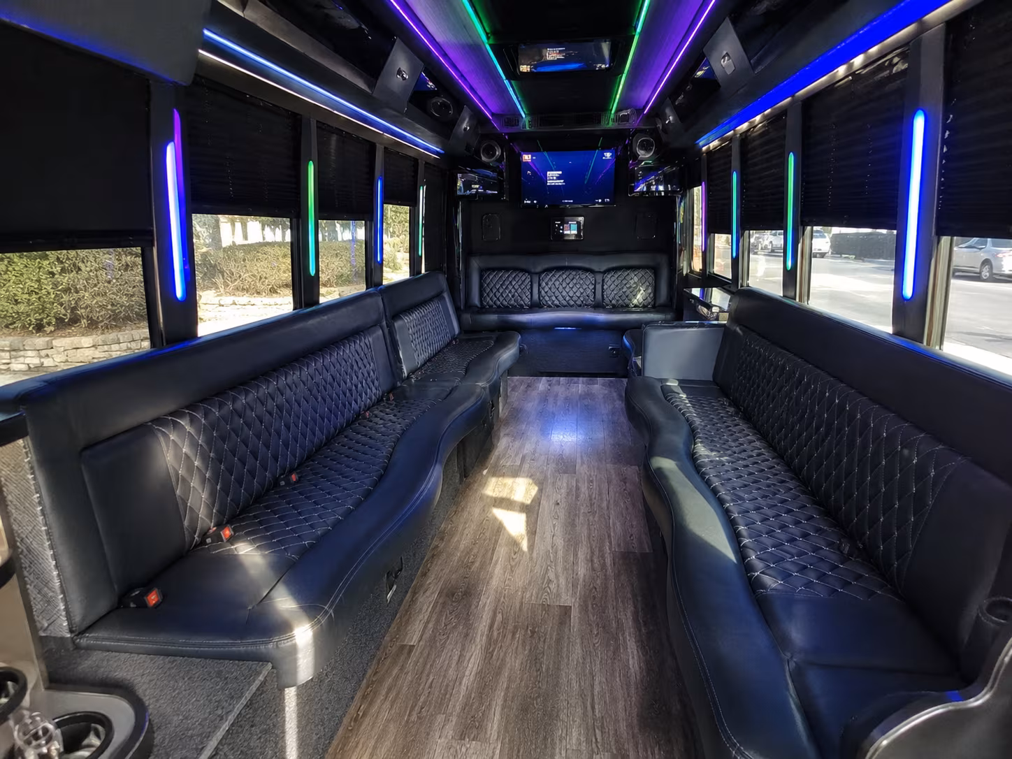 irvington 15 passenger party bus interior