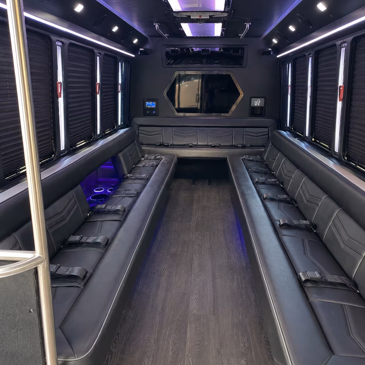 irvington 18 passenger party bus interior