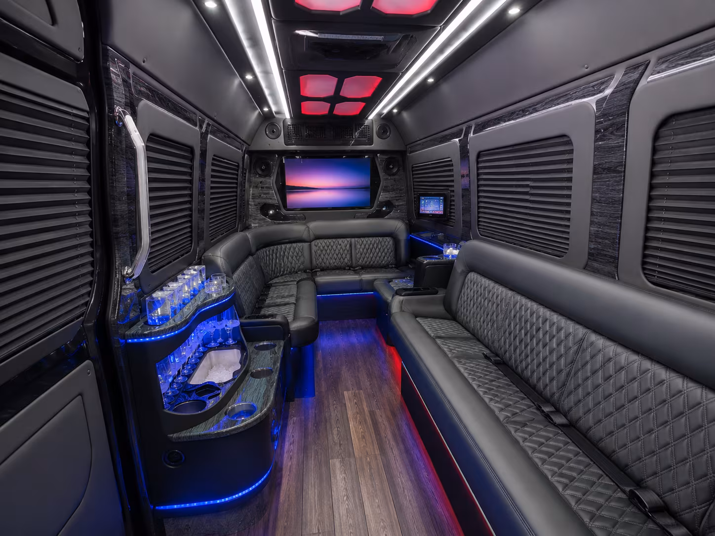 irvington 20 passenger party bus interior