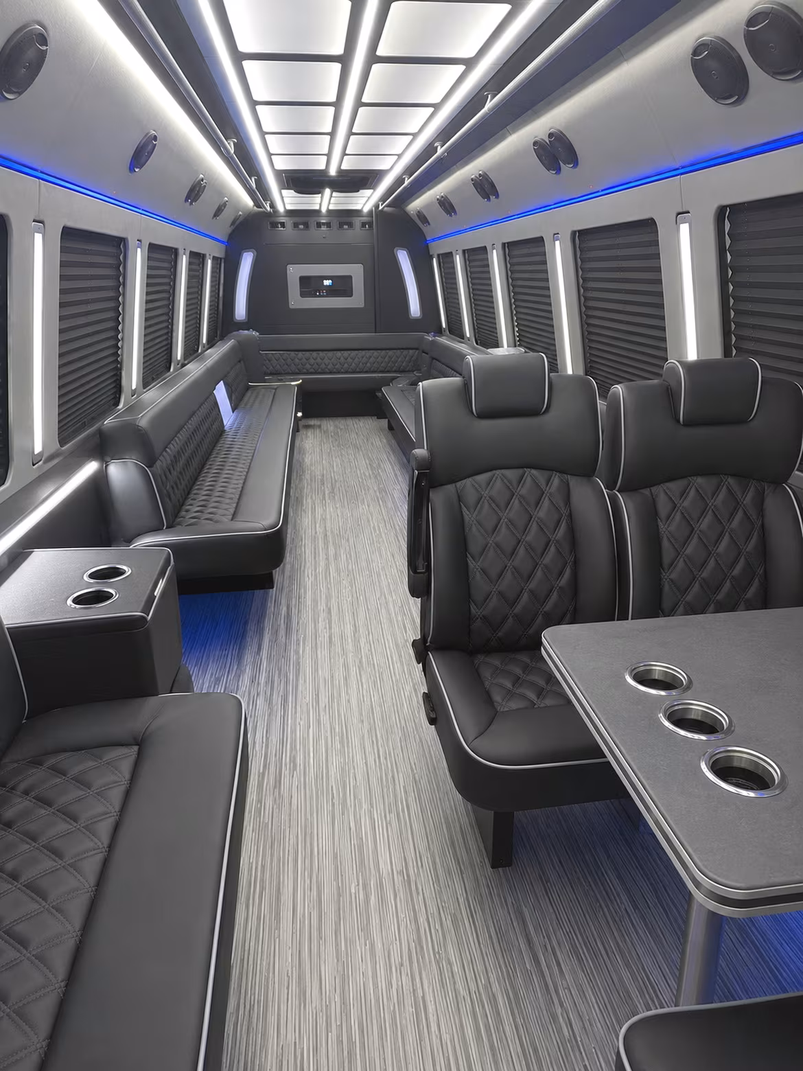 irvington 25 passenger party bus inside