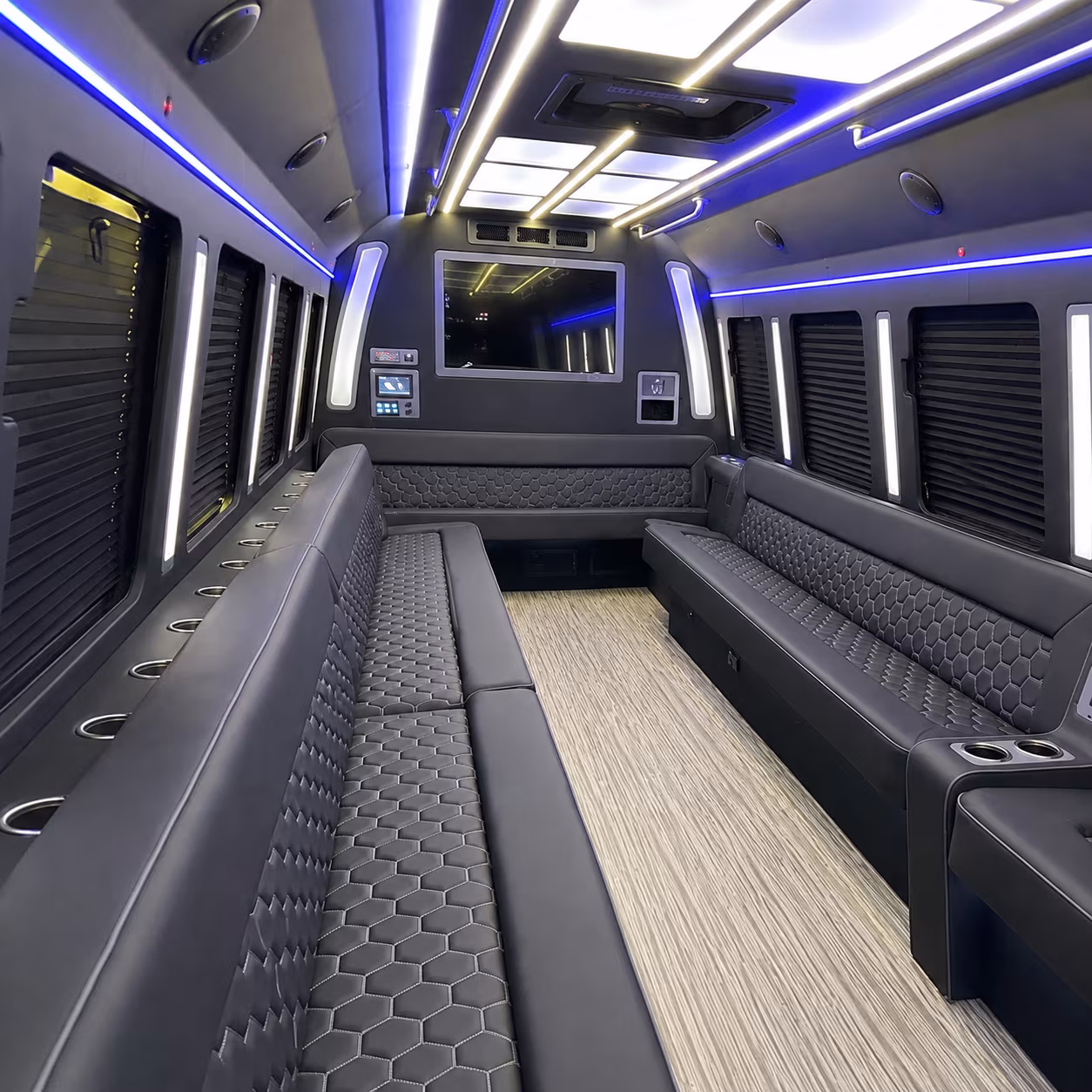 irvington 40 passenger party bus inside