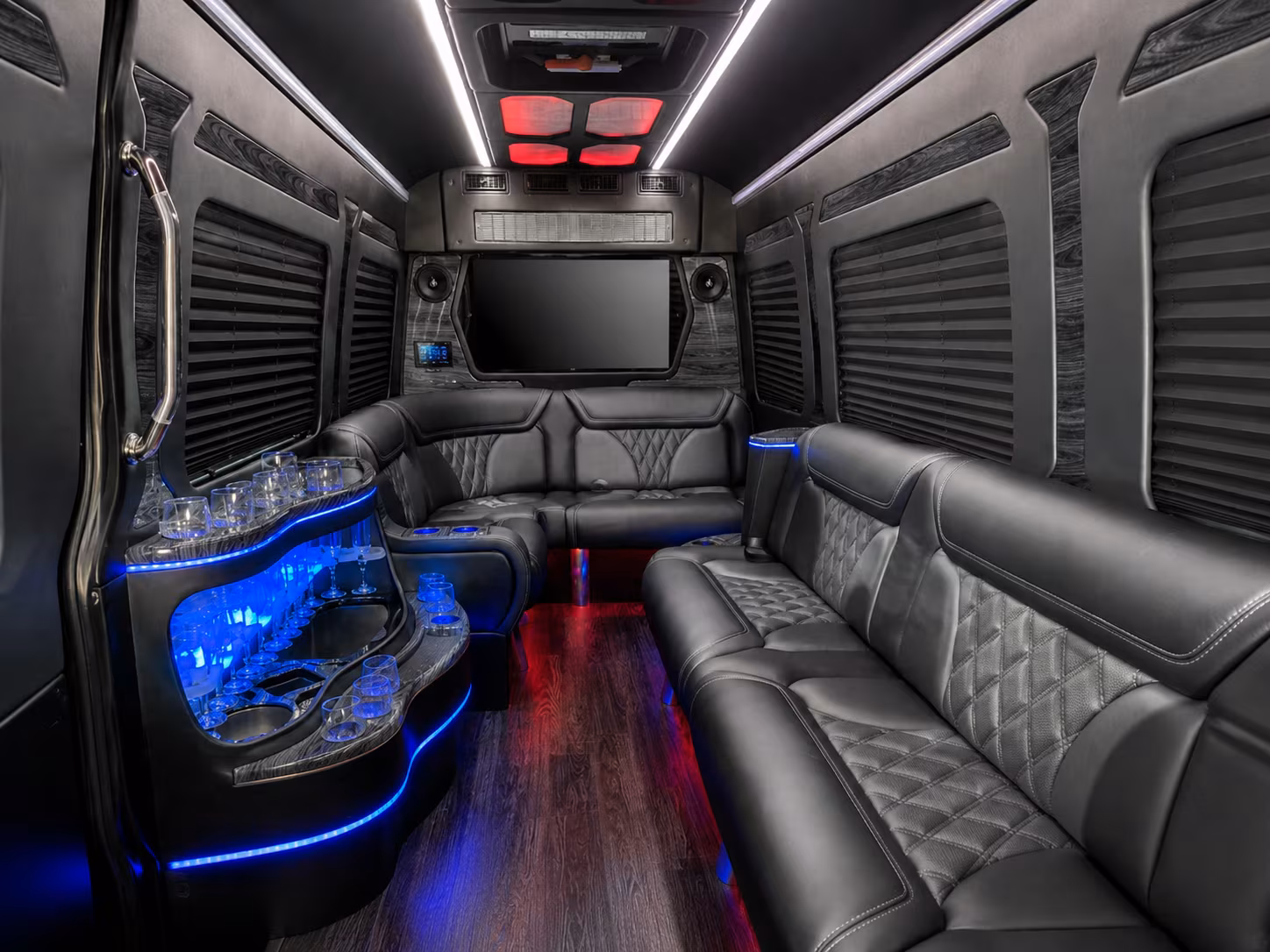 irvington 50 passenger party bus inside