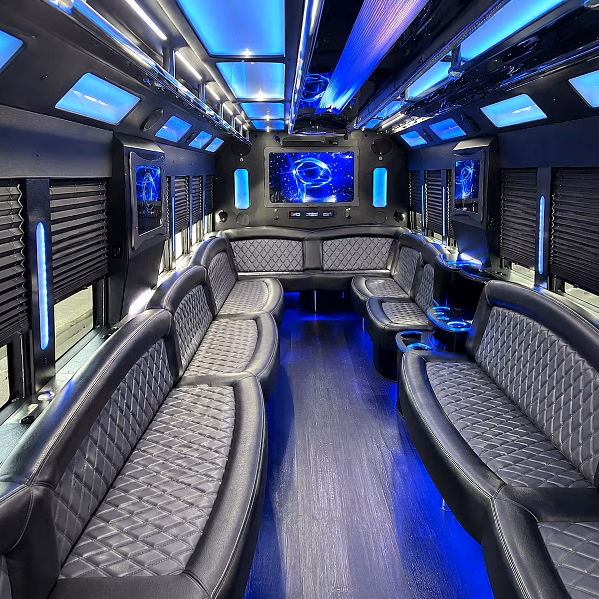 irvington 50 passenger party bus interior
