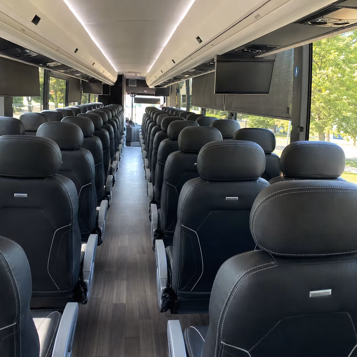 newark charter bus rental interior