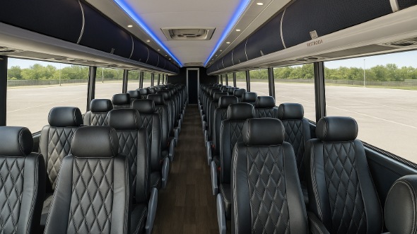 irvington 54 passenger charter bus inside